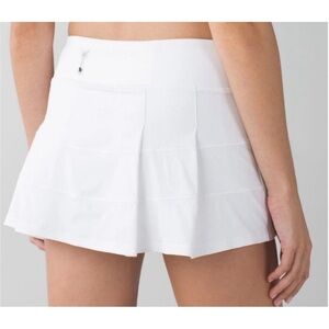 Lululemon Women's Pace Rival Mid Rise Skirt 4 Way Stretch Size 8 White Tennis